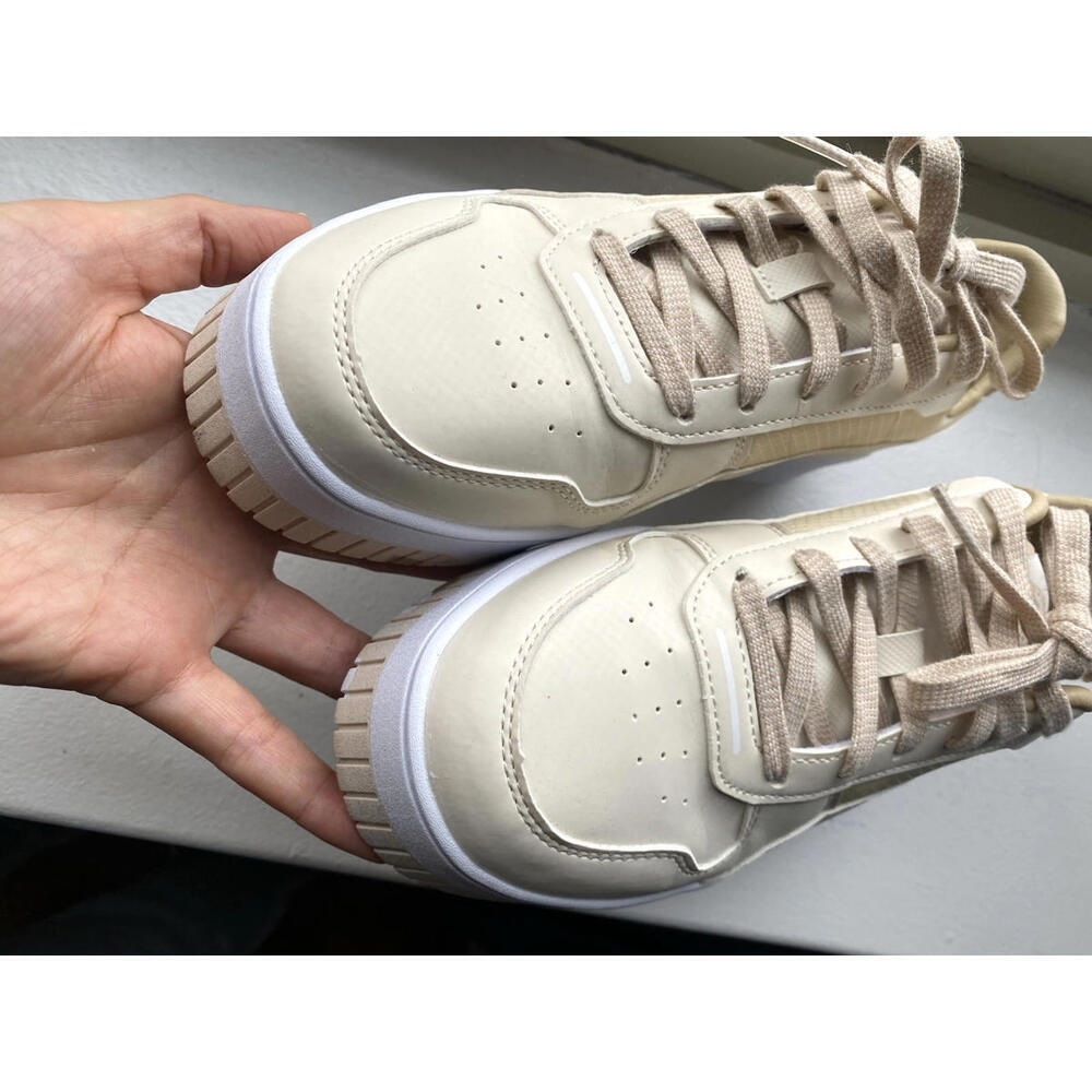 PUMA US-7.5 Women's Fashion Cream Lace Up Carina Street Better Platform Sneakers - Picture 8 of 9